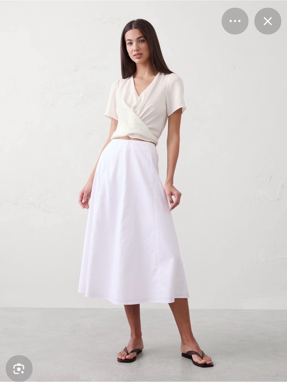 Banana Republic Cream Wrap Front Blouse